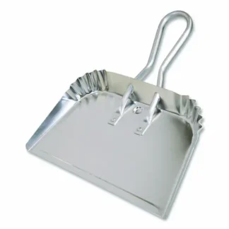 Quickie® Bulldozer Dust Pan, 17" W, Aluminum Handle, Silver