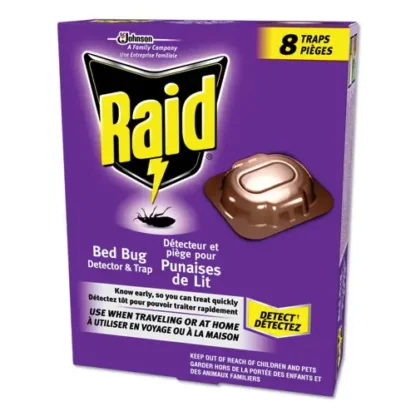Raid® Bed Bug Detector and Trap, 8 Traps/Box, 6 Boxes/Carton
