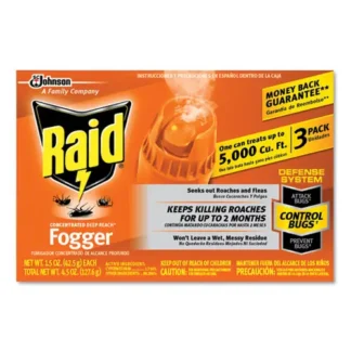 Raid® Concentrated Deep Reach Fogger, 1.5 oz Aerosol Spray, 3/Pack, 12 Packs/Carton