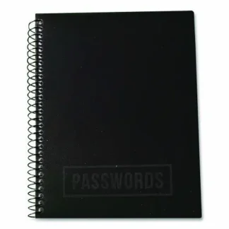 RE-Focus The Creative Office Small/Mini Password Log Book, User-Name/Password Format, Black Cover