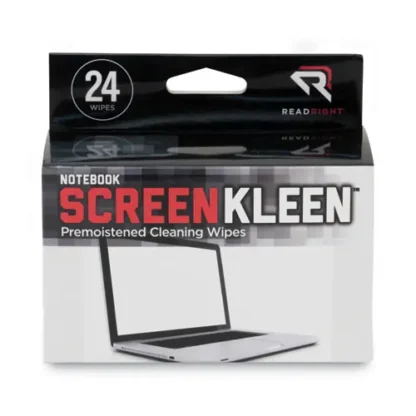 Read Right® Notebook ScreenKleen Pads, Cloth, 7 x 5, White, 24/Box