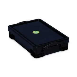 Really Useful Box® 4.23 Qt. Latch Lid Storage Tote, Solid Black