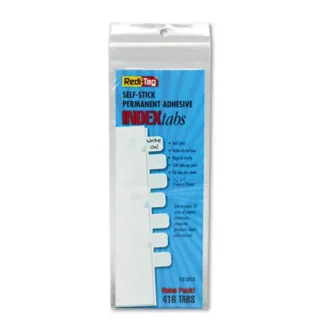 Redi-Tag® Legal Index Tabs, Customizable: Handwrite Only, 1/5-Cut, White, 1" Wide, 416/Pack