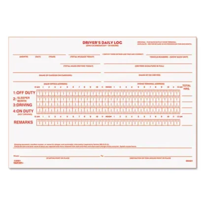 Rediform® Driver's Daily Log Book, Two-Part Carbonless, 7.88 x 5.5, 31 Forms