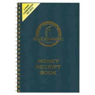 Rediform® Gold Standard Money Receipt Book, Two-Part Carbonless, 7 x 2.75, 4 Forms/Sheet, 300 Forms Total