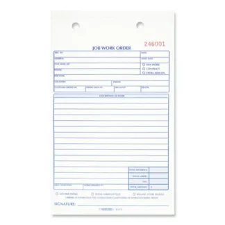 Rediform® Job Work Order Book, Two-Part Carbonless, 5.5 x 8.5, 50 Forms