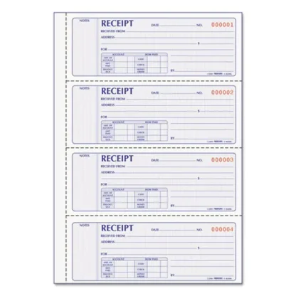 Rediform® Money Receipt Book, Softcover, Two-Part Carbonless, 7 x 2.75, 200 Forms