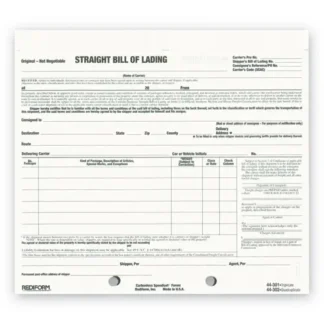 Rediform® Snap-A-Way Bill of Lading, Short Form, Three-Part Carbonless, 250 Forms