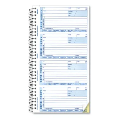 Rediform® Telephone Message Book, Two-Part Carbonless, 5 x 2.75, 4 Forms/Sheet, 400 Forms Total