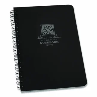 Rite in the Rain® All-Weather Wire-O Notebook, 1-Subject, Universal Narrow & Quadrille Rule, Black Cover, 7" x 4.63", 32 Sheets