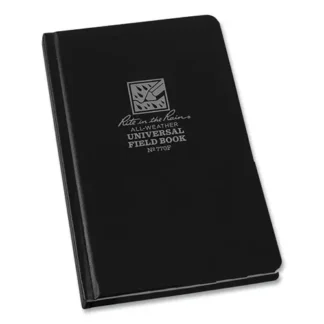 Rite in the Rain® All-Weather Wire-O Notebook, 1-Subject, Universal Rule, Black Cover, 80 Sheets