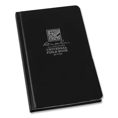 Rite in the Rain® All-Weather Wire-O Notebook, 1-Subject, Universal Rule, Black Cover, 80 Sheets