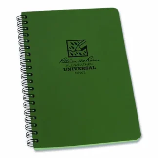Rite in the Rain® All-Weather Wire-O Notebook, 1-Subject, Dark Green Cover, 7" x 4.63", 32 Sheets