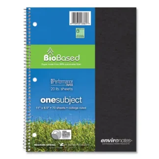 Roaring Spring® Environotes BioBased Notebook, 1-Subject, Medium/College Rule, 70 Sheets, 11 x 8.5", Assorted Earthtone Cover