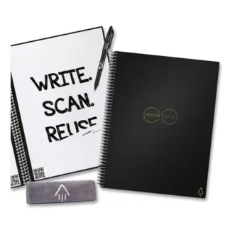 Rocketbook Core Smart Notebook, Dotted, Black Cover, 11" x 8.5", 16 Sheets