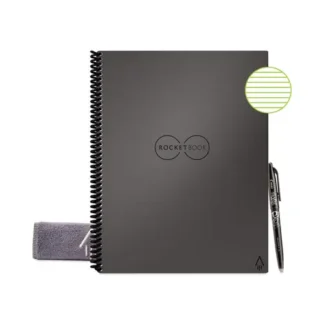 Rocketbook Core Smart Notebook, Medium/College Rule, Gray Cover, 11 x 8.5 Inches, 16 Sheets