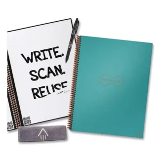 Rocketbook Core Smart Notebook, Wide/Legal Rule, Teal Cover, 16 Sheets, 11" x 8.5"