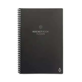 Rocketbook Fusion Smart Notebook, Seven Assorted Page Formats, Black Cover, 8.8" x 6"