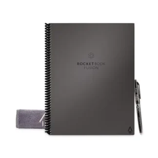 Rocketbook Fusion Smart Notebook, Gray Cover, 11" x 8.5", 21 Sheets, Seven Assorted Page Templates