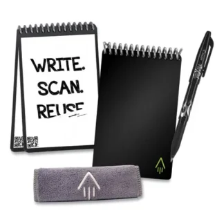 Rocketbook Mini Notepad, Black Cover, Dot Grid Rule, 3.5 x 5.5, 24 Sheets