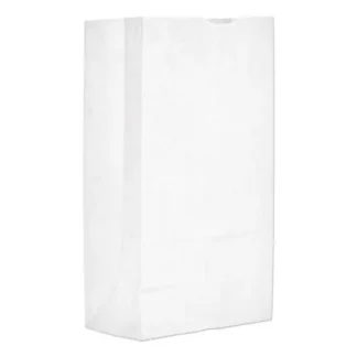 Ross & Wallace Paper Products Grocery Paper Bags, #12 Size, 7" x 4.38" x 13.75", White, 500/Bundle
