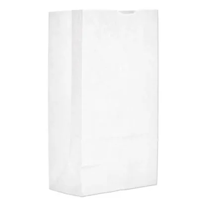 Ross & Wallace Paper Products Grocery Paper Bags, #12 Size, 7" x 4.38" x 13.75", White, 500/Bundle