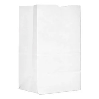 Ross & Wallace Paper Products Grocery Paper Bags, #20 Squat Size, White, 500/Bundle