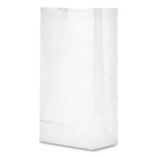 Ross & Wallace Paper Products Grocery Paper Bags, #8 Size, White, 500/Bundle