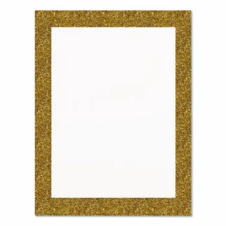 Royal Brites Glitter Poster Board, 22" x 28", Heavyweight, White with Gold Border, 25/Pack