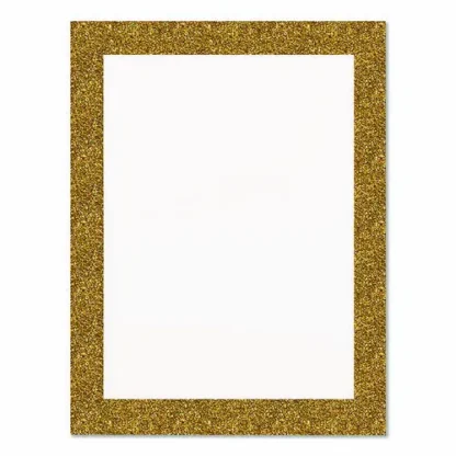 Royal Brites Glitter Poster Board, 22" x 28", Heavyweight, White with Gold Border, 25/Pack