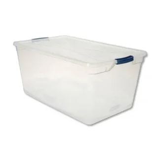 Rubbermaid® Clever Store Basic Latch-Lid Container, Clear, 95 qt