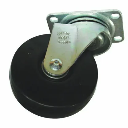 Rubbermaid® Commercial 4" Caster for 3/4" Standard Duty Tilt Truck, Rigid Mount Plate, Black/Gray, Non-Stock - Extended Delivery