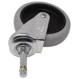 Rubbermaid® Commercial 4" Swivel Stem Caster with Insert for Janitor Cart 2000, Grip Ring Stem, Black/Gray/Silver