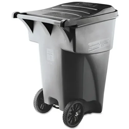 Rubbermaid® Commercial Brute Roll-Out Heavy-Duty Container, 95 gal, Polyethylene, Gray