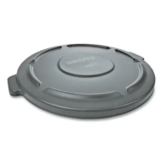 Rubbermaid® Commercial BRUTE Self-Draining Flat Top Lid for 32 Gallon Round Containers, Gray