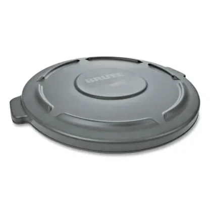 Rubbermaid® Commercial BRUTE Self-Draining Flat Top Lid for 32 Gallon Round Containers, Gray