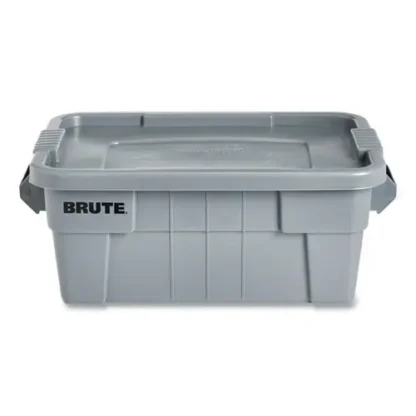 Rubbermaid® Commercial BRUTE Tote with Lid, Gray, 14 gal