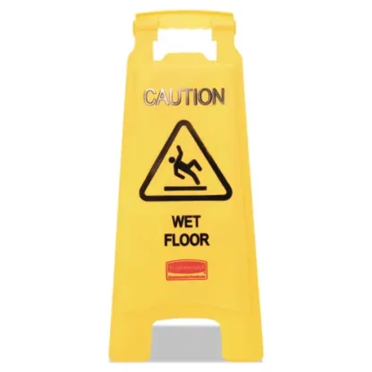 Rubbermaid® Commercial Caution Wet Floor Sign, Bright Yellow