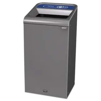 Rubbermaid® Commercial Configure Indoor Recycling Waste Receptacle, Paper Recycling, Metal, Gray, 23 gal