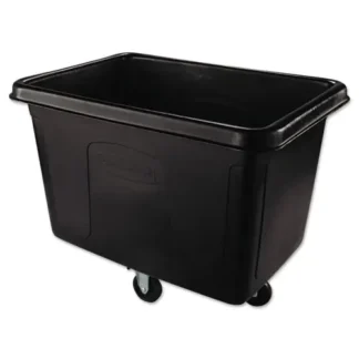 Rubbermaid® Commercial Cube Truck, 105 gal, 500 lb Capacity, Plastic, Black