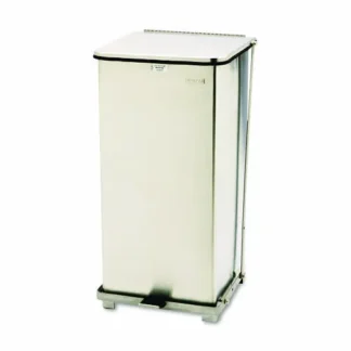 Rubbermaid® Commercial Defenders Heavy-Duty Steel Step Can, Stainless Steel, 13 gal