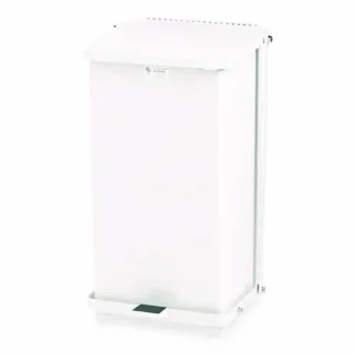 Rubbermaid® Commercial Defenders Heavy-Duty Steel Step Can, 6.5 gal, Steel, White