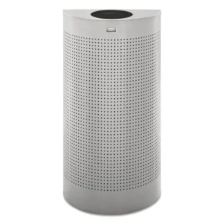 Rubbermaid® Commercial Designer Line Silhouettes Waste Receptacle, Steel, Silver Metallic, 12 gal