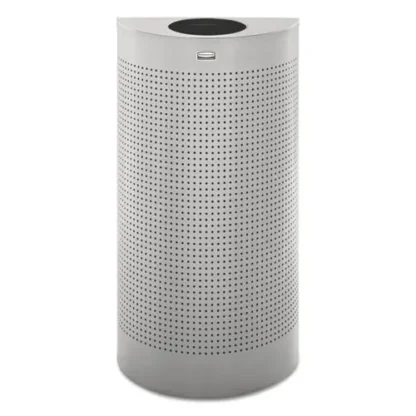 Rubbermaid® Commercial Designer Line Silhouettes Waste Receptacle, Steel, Silver Metallic, 12 gal