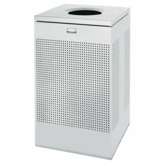 Rubbermaid® Commercial Designer Line Silhouettes Waste Receptacle, 20 gal, Steel, Silver Metallic