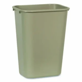 Rubbermaid® Commercial Deskside Plastic Wastebasket, 10.25 gal, Plastic, Beige