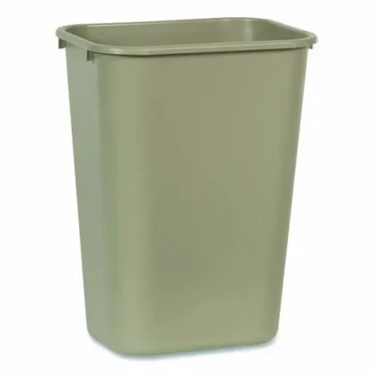 Rubbermaid® Commercial Deskside Plastic Wastebasket, 10.25 gal, Plastic, Beige