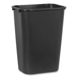 Rubbermaid® Commercial Deskside Plastic Wastebasket, 10.25 gal, Black