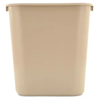 Rubbermaid® Commercial Deskside Plastic Wastebasket, 7 gal, Beige