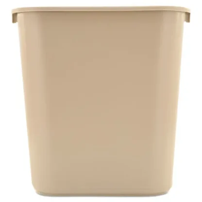 Rubbermaid® Commercial Deskside Plastic Wastebasket, 7 gal, Beige